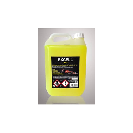 LIQUIDE DE REFROIDISSEMENT 5 LITRES - 25 C UNIVERSEL STANDARD JAUNE
